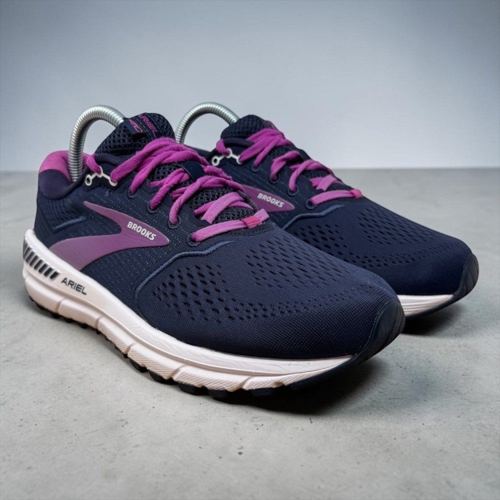 Brooks Ariel 20 Running Shoes Womens 8.5 Navy Purple Stability 1203151B491